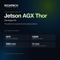 NVIDIA Jetson AGX Thor Developer Kit — key specifications